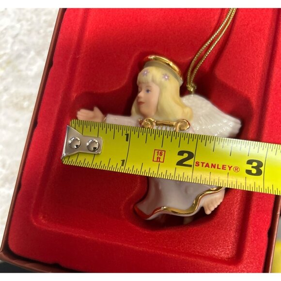 Lenox Angel Ornament With Harp Gold Accents Porcelain Christmas Decoration New - Picture 6 of 12